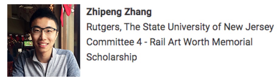AREMA Scholarship for Zhipeng